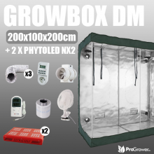 Complete Kit: Growbox DiamondRoom 200x100x200cm + 2 x Phytoled NX2