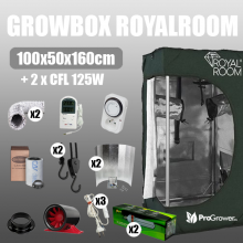 Complete Kit: Growbox RoyalRoom 100x50x160cm + 2 x CFL 125W