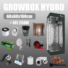 Complete HYDRO Kit: Growbox 60x60x160cm + CFL 250W