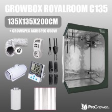 Complete Kit: Growbox Royalroom C135 135x135x200cm + Growspec Agrispec 650W