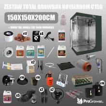 Complete Kit - 16 PLANTS - Growbox RoyalRoom C150 150x150x200cm + Grow The Jungle LED 750W Dimmable