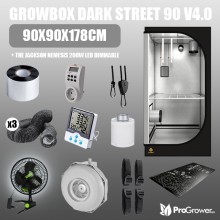 Complete Kit: Growbox Dark Street 90 v4.0 90x90x178cm + The Jackson Nemesis 200W LED Dimmable