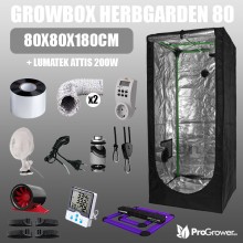 Complete Kit: Growbox Herbgarden 80 80x80x180cm + Lumatek ATTIS 200W