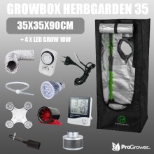 Complete Kit: Growbox Herbgarden 35 35x35x90cm + 4 x LED GROW 10W