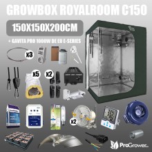Complete Kit: Growbox RoyalRoom C150 150x150x200cm + Gavita Pro 1000W DE EU E-Series