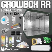 Complete Kit: Growbox RoyalRoom C240 240x240x200cm + 4 x HPS 600