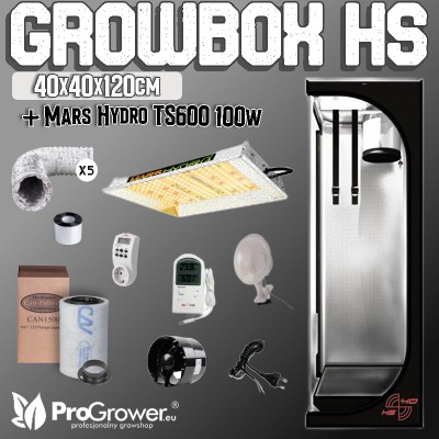 Zestaw do uprawy: Growbox HS 40x40x120cm + Mars Hydro TS600 100W