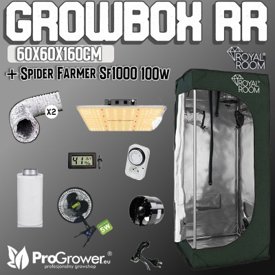 Zestaw do uprawy: Growbox RR C60 60x60x160cm + Spider Farmer SF1000 Light 100W LED