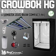 Complete Kit: Growbox HG 120 White 120x120x200 + Lumatek ZEUS 465W COMPACT PRO FULL SPECTRUM LED