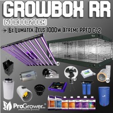 Komplettset: Growbox RR C600 + 6 x Lumatek LED Zeus 1000w Extreme PPFD CO2