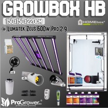 Complete Kit: Growbox HB 1500x150x220cm + Lumatek LED Zeus 600w PRO 2.9