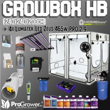 Komplettset: Growbox HB 240x240x200cm + 4 x Lumatek LED Zeus 465w PRO 2.9