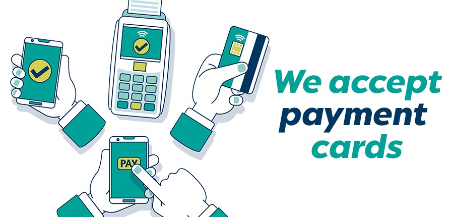 We accept payment cards